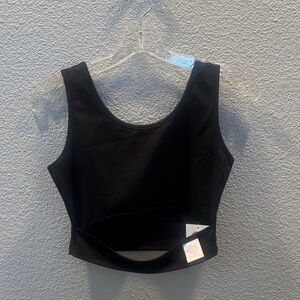 Covet Dance- Women’s XS Classic Black Women's Crop Top with open detail on front